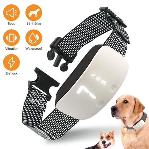 Rechargeable Anti Barking Dog Collar With Beep Vibration Auto 7 Levels Shock Training Modes Pet ...