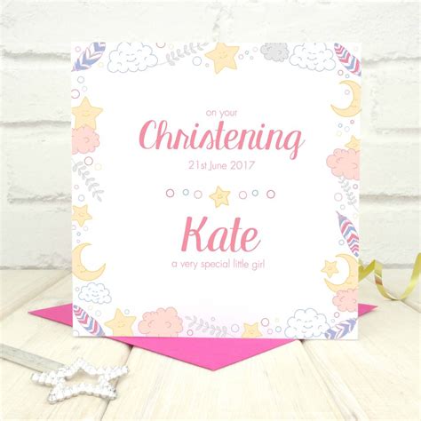 Personalised Girls Christening Card By Chi Chi Moi | notonthehighstreet.com