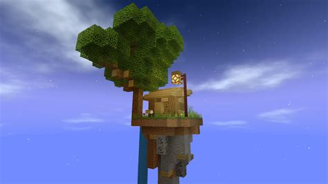 A lone floating island. : r/Minecraft