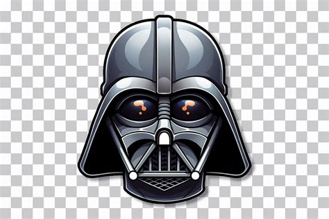 Star Wars Darth Vader Head Cartoon Sticker - Iconic PNG Sticker