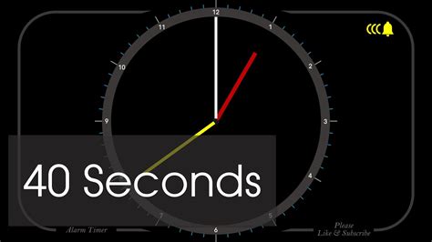 40 Seconds - Analog Clock Timer & Alarm - 1080p - Countdown - YouTube