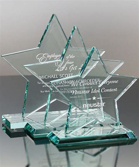 Smooth Jade Glass Star | edco.com | Glass awards, Star shaped glass, Trophy