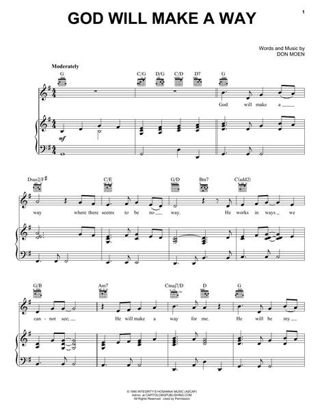 Don Moen - God Will Make A Way sheet music