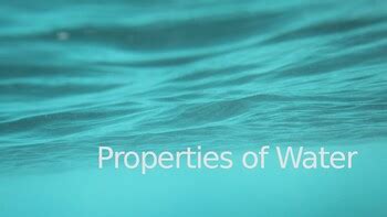 Properties of Water by SciencebyHana | TPT