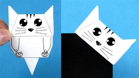 Origami Cat Bookmark - How To Make Paper Cat Bookmark - YouTube