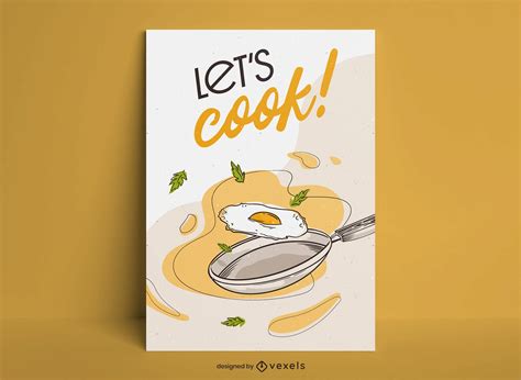 Cooking Fried Egg Food Poster Design Vector Download