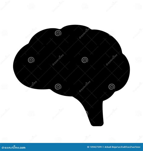 Human Brain Silhouette Vector Icon Stock Vector - Illustration of anatomy, graphics: 109427599