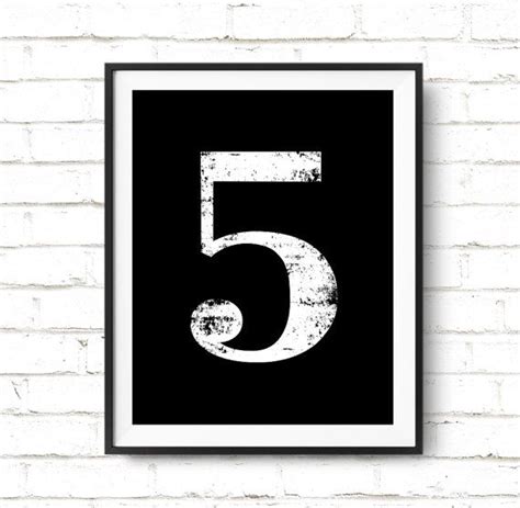 Digital Print: Number 5 Printable Art, Number Five Poster, Number 5 ...