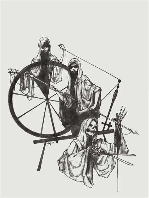 The Fates Drawing by Amiri Bennett