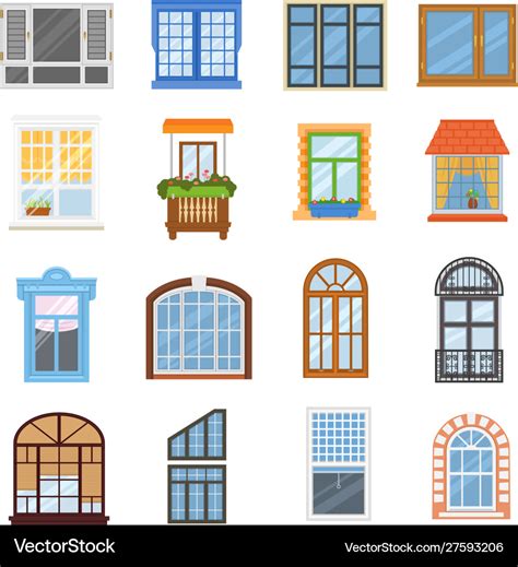 Window modern house view glass frame arch Vector Image