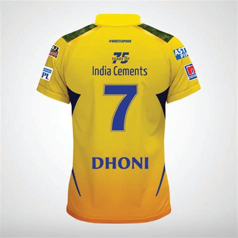 Chennai Super Kings CSK Men's Official Match Jersey Jerseys, Yellow – FC Shop