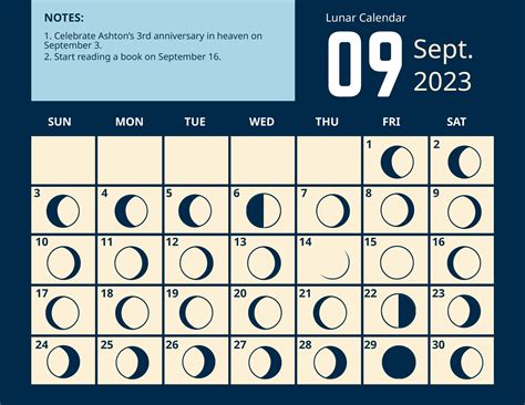 September 2023 Moon Calendar - Get Calender 2023 Update