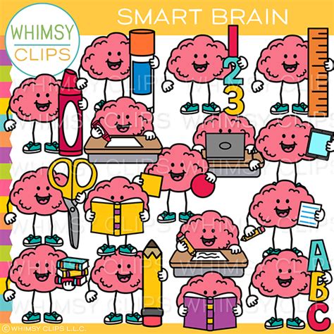 Smart Brain Clip Art – Whimsy Clips