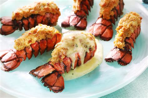 Crab-Stuffed Lobster Tails with Blender Bearnaise Sauce | Recipe | Lobster recipes tail ...