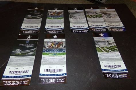 Lot 8 Unused Dallas Cowboys Tickets Inaugural Season 2009 Cowboy ...