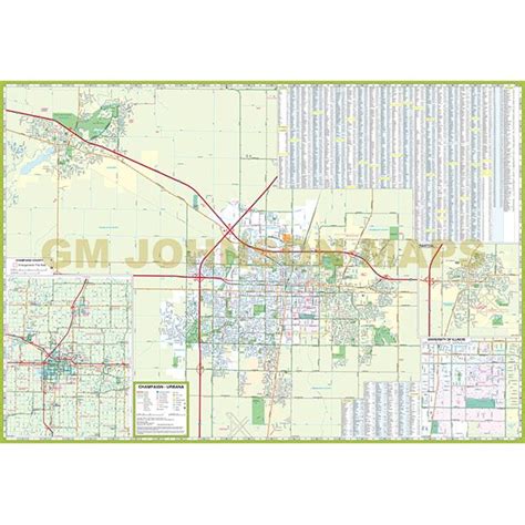 Bloomington / Champaign / Urbana, Illinois Street Map - GM Johnson Maps