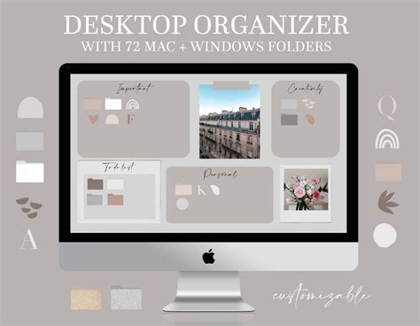 Desktop Organizer Wallpaper for MAC and WINDOWS With 100 Folder Covers ...