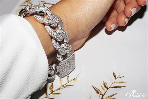 White Gold Cuban Link Chain Bracelet | donyaye-trade.com
