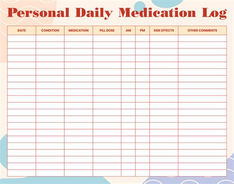 7 Best Images of Printable Medication Log Sheet - Printable Medication ...