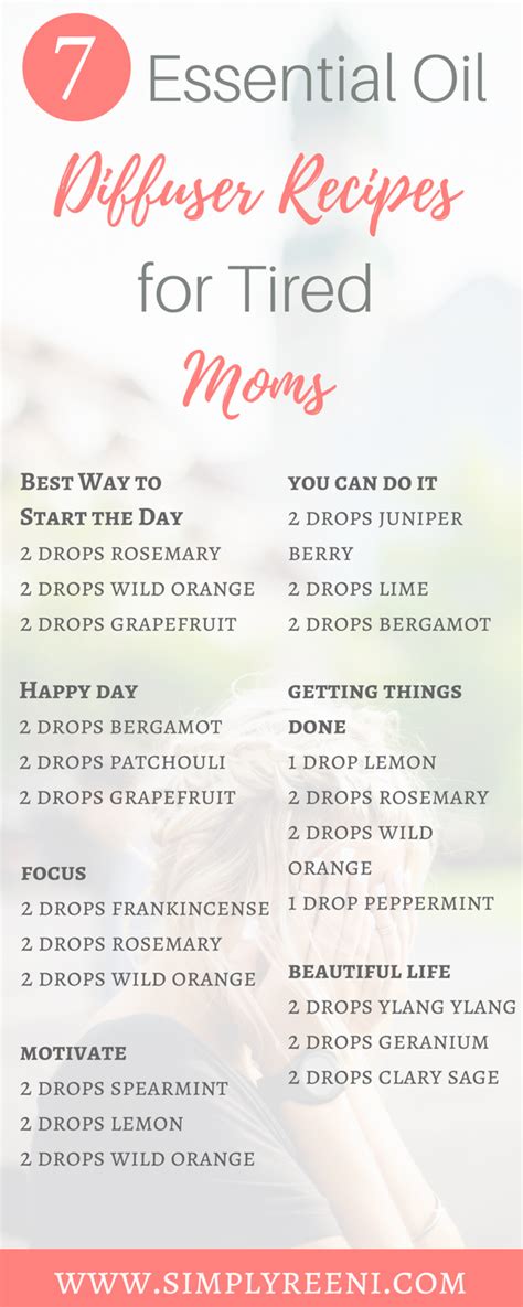 7 Essential Oil Diffuser Recipes for Tired Moms - Simply Reeni