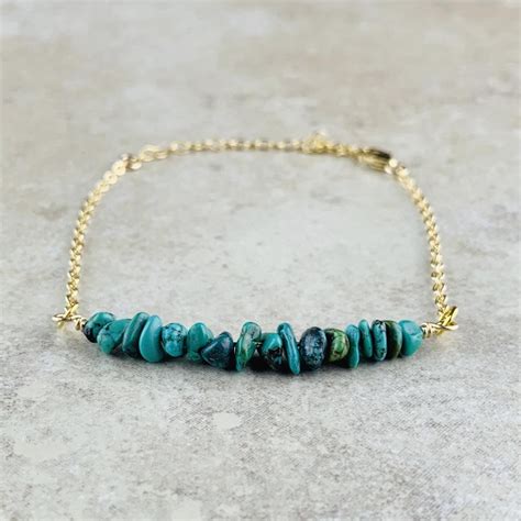 December Birthstone Bracelet Turquoise Bracelet Silver or - Etsy