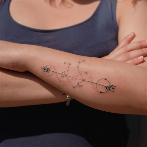 Libra Constellation Tattoo on Forearm by Alina