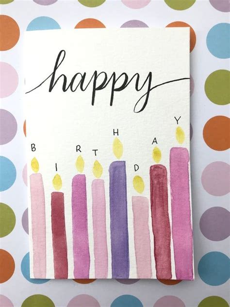 Watercolor Birthday Card Simple Birthday Card Hand Painted | Etsy | Birthday card drawing ...