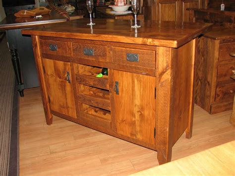 Pine Rustic Kitchen Island - Solid Wood Mennonite Furniture Hart's ...