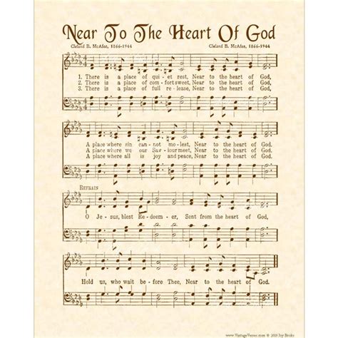 Near to the Heart of God Christian Home & Office Decor Hymn on - Etsy