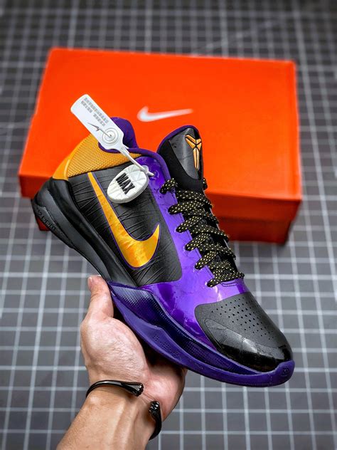 Nike Zoom Kobe 5 X ‘Lakers’ Black/De Sol-Varsity Purple For Sale – Sneaker Hello