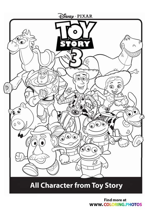 Toy Story 3 all Characters - Coloring Pages for kids