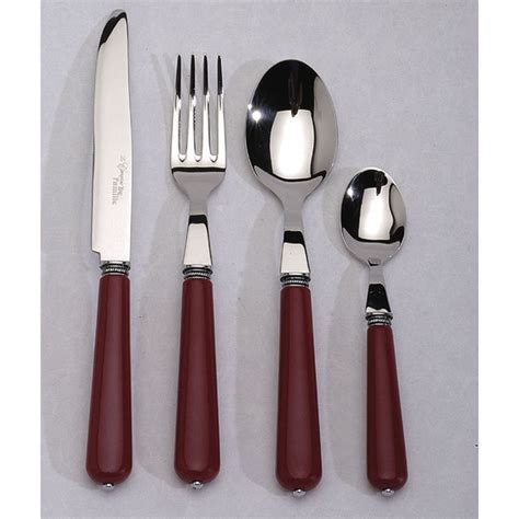 24 Piece Bistrot Cutlery Set - Burgundy - French Style Cutlery Sets