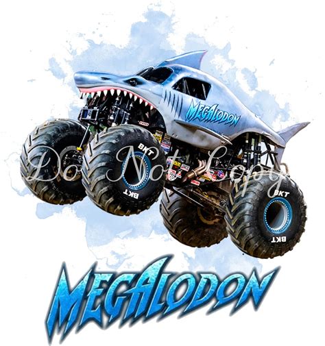 Megalodon Monster Truck Digital PNG Mega Shark Watercolour - Etsy Canada