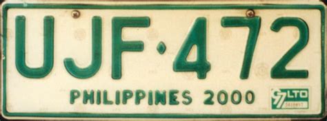 Olav's Philippine license plates - Number plates of the Philippines