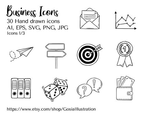 Business Vector Icons Set, EPS, AI, Png, Svg, Logo Element, Office ...