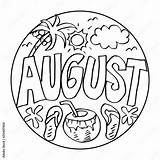 August Coloring Pages For Kids Stock Illustration  Adobe sketch template