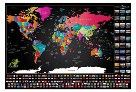 World Scratch Map Deluxe with Flags | Shop Mapworld