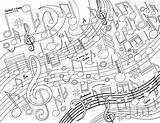 Music Swirl Adult Coloring Page sketch template