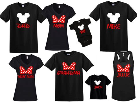 DISNEY Mickey & Minnie Disneyland Disneyworld family trip vacation - matching shirts tshirts ...