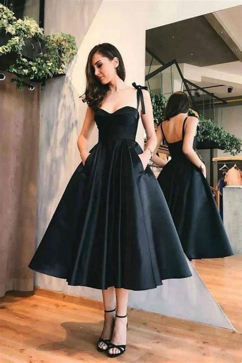 A-Line Black Prom Dress Homecoming Dresses Graduation Party Dresses 701058