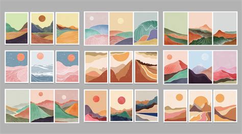 Download Artworks of Minimalist Landscapes as Vector Graphics