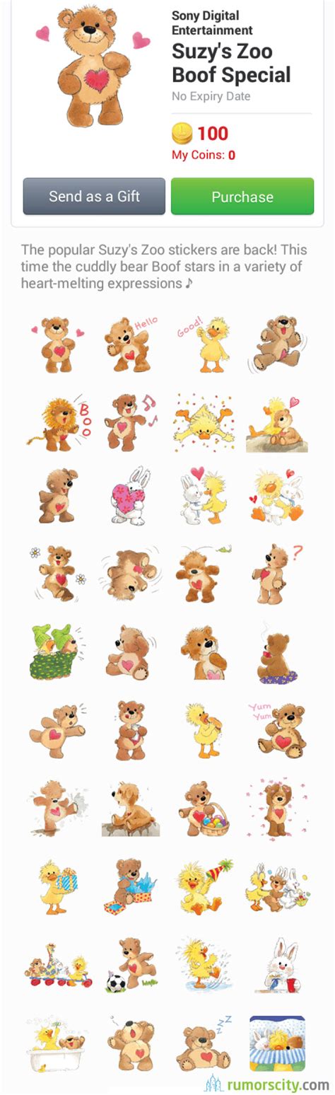 Suzy's Zoo Boof Special Line sticker in Japan (Paid)