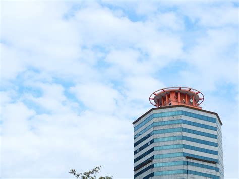 Free stock photo of blue building with blue sky