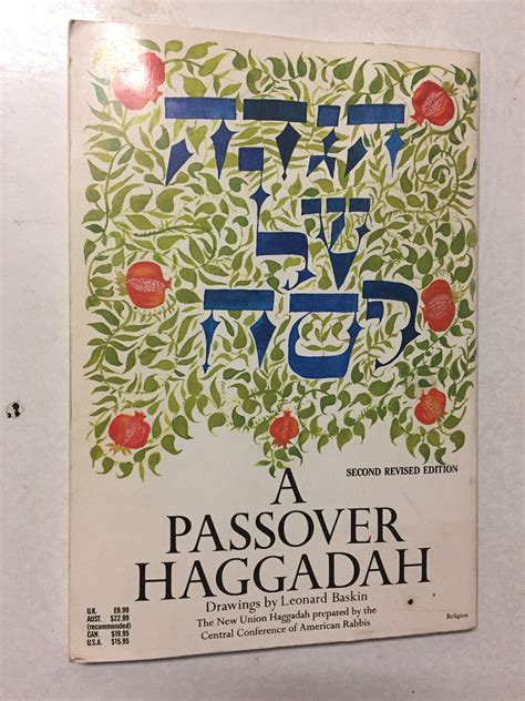 A Passover Haggadah The New Union Haggadah Passover Traditions, Leonard ...