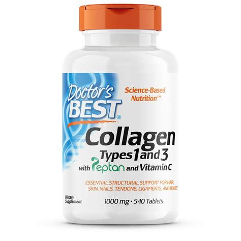 Doctor's Best Collagen Types 1 and 3 with Peptan, Non-GMO, Gluten Free ...
