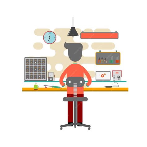 Premium Vector | Workplace in flat design