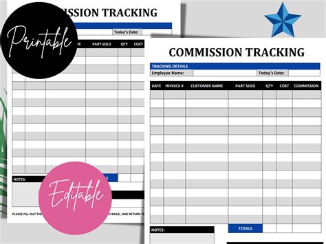 Employee Commission Tracker HR Payroll Word Template - Etsy