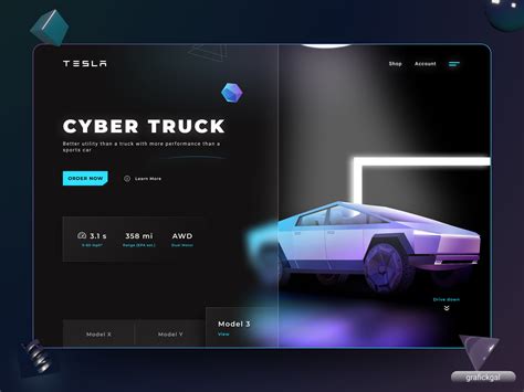 Cyber truck Landing Page by GrafickGal on Dribbble