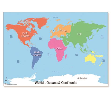 World Maps Continents And Oceans