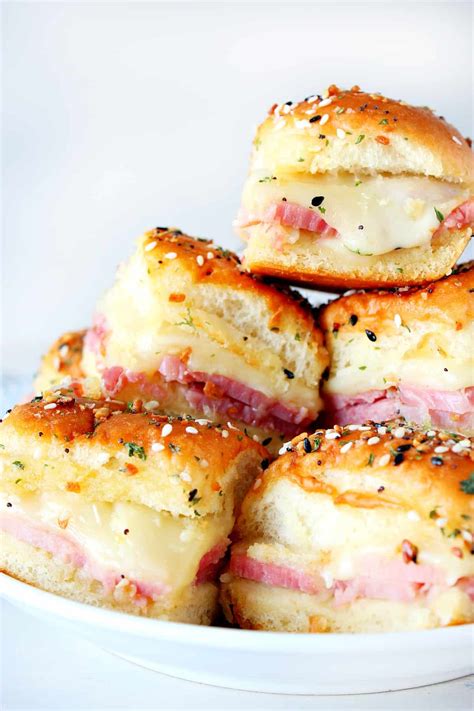 Baked Ham and Cheese Sliders - Crunchy Creamy Sweet